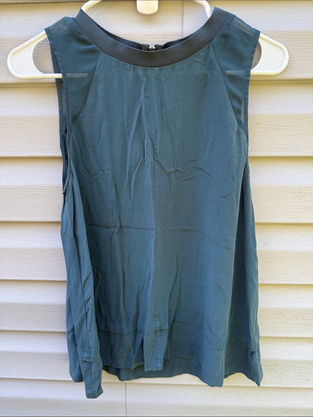 Madewell | High Neck Silk Zipper Back Blouse size Medium
